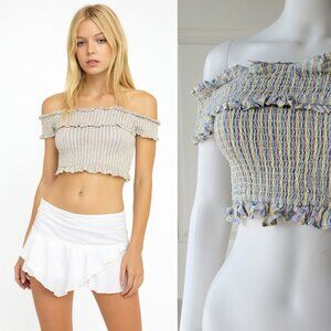 Lovers + Friends Colorful Striped Mini Tube Top Size Medium